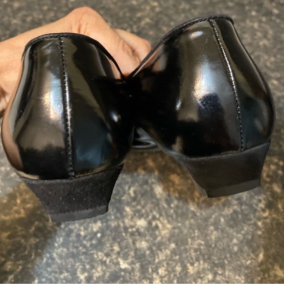 COLETTE Italian Made Black Patten Heel Loafers Shoes Size  6 - Picture 5 of 12